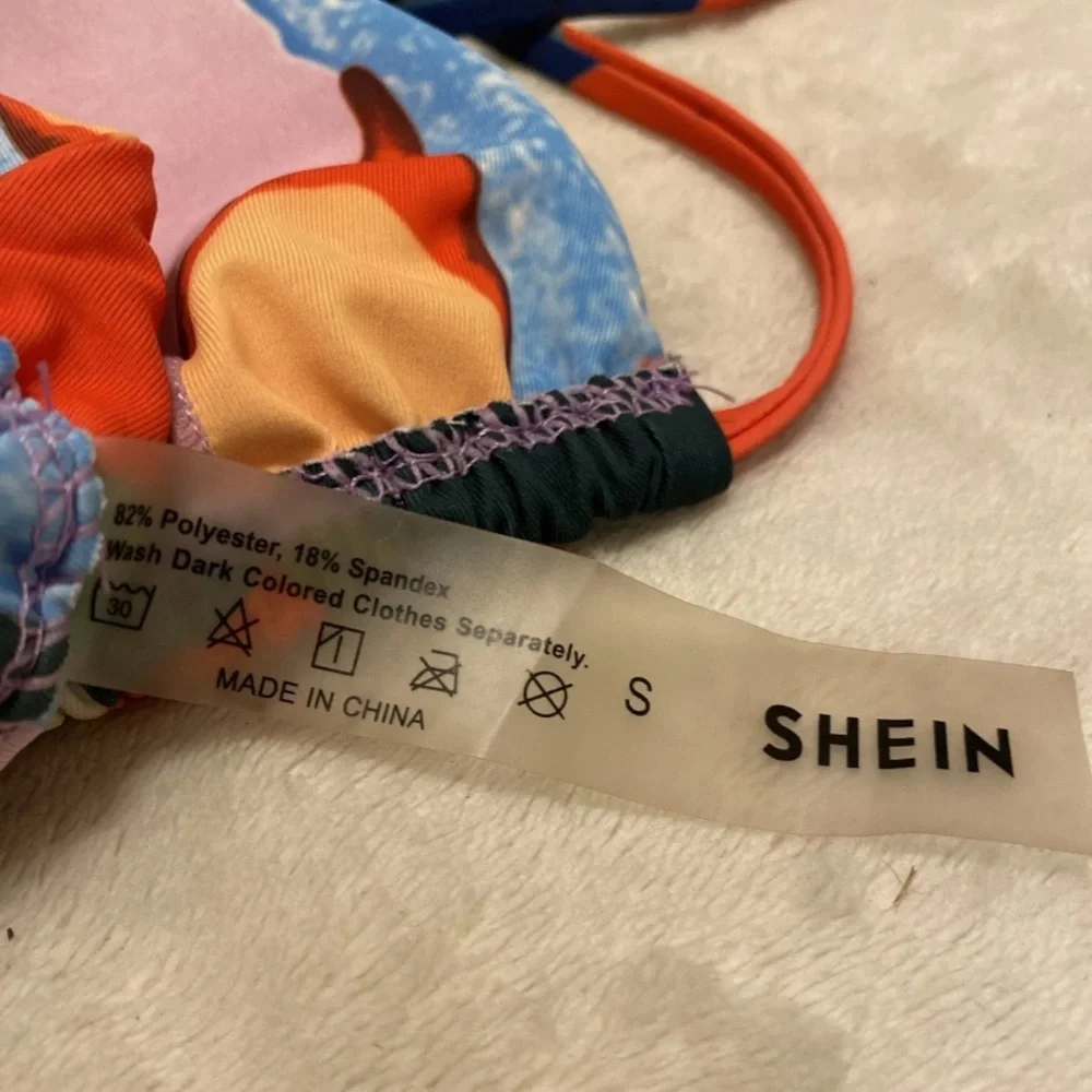 SHEIN Multicolor Wrap Bikini Top